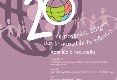20 de noviembre, Dia Universal de la Infància. Acte lúdic i educatiu